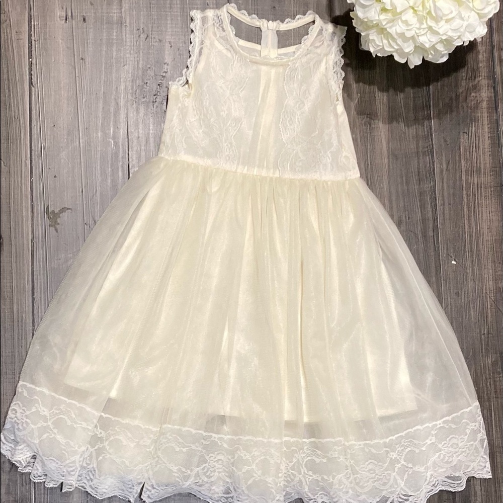 Bow Dream Ivory Off White Lace Vintage Dress